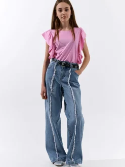 GATE Bawełniana koszulka z falbankami|Dzieci Dziewczynki·Koszulki I Topy