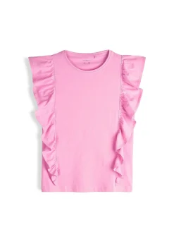GATE Bawełniana koszulka z falbankami|Dzieci Dziewczynki·Koszulki I Topy