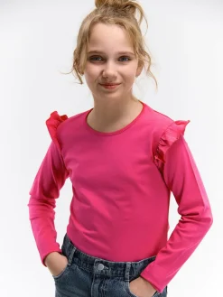 GATE Bawełniana koszulka z falbankami|Dzieci Dziewczynki·Koszulki I Topy