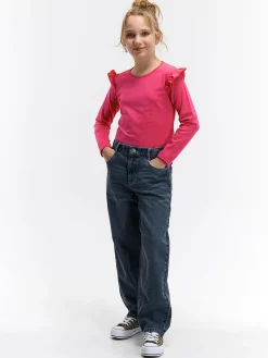 GATE Bawełniana koszulka z falbankami|Dzieci Dziewczynki·Koszulki I Topy