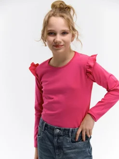 GATE Bawełniana koszulka z falbankami|Dzieci Dziewczynki·Koszulki I Topy