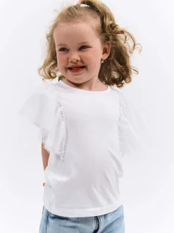 GATE Bawełniana koszulka z falbankami|Dzieci Dziewczynki·Koszulki I Topy