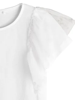 GATE Bawełniana koszulka z falbankami|Dzieci Dziewczynki·Koszulki I Topy