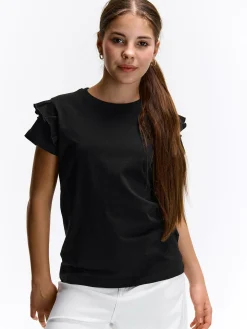 GATE Bawełniana koszulka z falbankami|Dzieci Dziewczynki·Koszulki I Topy