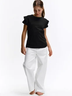 GATE Bawełniana koszulka z falbankami|Dzieci Dziewczynki·Koszulki I Topy