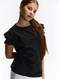 GATE Bawełniana koszulka z falbankami|Dzieci Dziewczynki·Koszulki I Topy