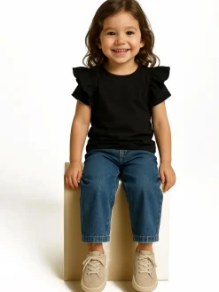 GATE Bawełniana koszulka z falbankami|Dzieci Dziewczynki·Koszulki I Topy