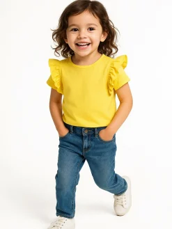 GATE Bawełniana koszulka z falbankami|Dzieci Dziewczynki·Koszulki I Topy