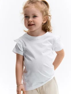 GATE Bawełniana koszulka z falbankami|Dzieci Dziewczynki·Koszulki I Topy