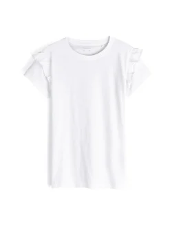 GATE Bawełniana koszulka z falbankami|Dzieci Dziewczynki·Koszulki I Topy