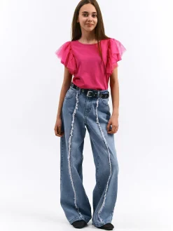 GATE Bawełniana koszulka z falbankami|Dzieci Dziewczynki·Koszulki I Topy