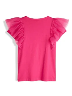 GATE Bawełniana koszulka z falbankami|Dzieci Dziewczynki·Koszulki I Topy