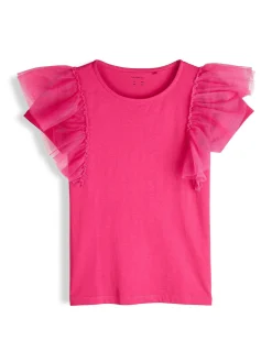 GATE Bawełniana koszulka z falbankami|Dzieci Dziewczynki·Koszulki I Topy