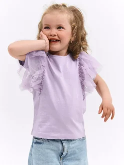 GATE Bawełniana koszulka z falbankami|Dzieci Dziewczynki·Koszulki I Topy