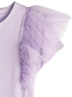 GATE Bawełniana koszulka z falbankami|Dzieci Dziewczynki·Koszulki I Topy