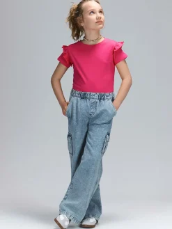 GATE Bawełniana koszulka z falbankami|Dzieci Dziewczynki·Koszulki I Topy