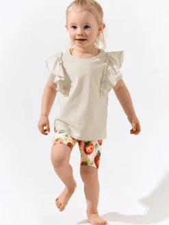 GATE Bawełniana koszulka z falbankami|Dzieci Dziewczynki·Koszulki I Topy