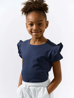 GATE Bawełniana koszulka z falbankami|Dzieci Dziewczynki·Koszulki I Topy