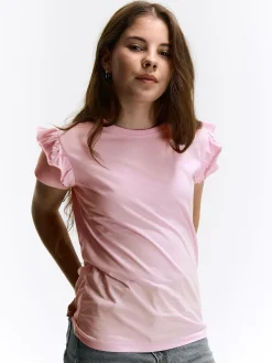 GATE Bawełniana koszulka z falbankami|Dzieci Dziewczynki·Koszulki I Topy