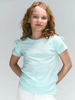 GATE Bawełniana koszulka z falbankami|Dzieci Dziewczynki·Koszulki I Topy