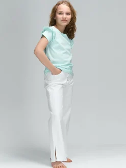 GATE Bawełniana koszulka z falbankami|Dzieci Dziewczynki·Koszulki I Topy