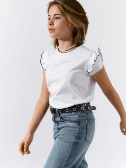 GATE Bawełniana koszulka z falbankami|Dzieci Dziewczynki·Koszulki I Topy