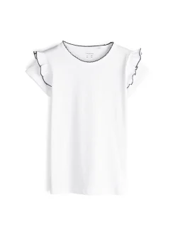 GATE Bawełniana koszulka z falbankami|Dzieci Dziewczynki·Koszulki I Topy