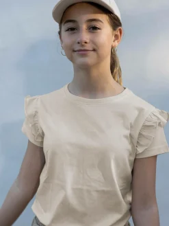 GATE Bawełniana koszulka z falbankami|Dzieci Dziewczynki·Koszulki I Topy