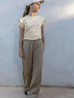 GATE Bawełniana koszulka z falbankami|Dzieci Dziewczynki·Koszulki I Topy