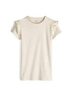 GATE Bawełniana koszulka z falbankami|Dzieci Dziewczynki·Koszulki I Topy