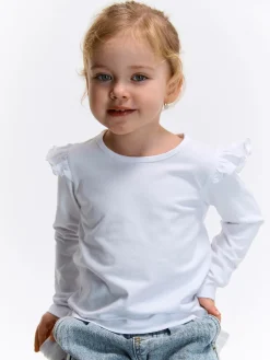 GATE Bawełniana koszulka z falbankami|Dzieci Dziewczynki·Koszulki I Topy