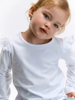 GATE Bawełniana koszulka z falbankami|Dzieci Dziewczynki·Koszulki I Topy