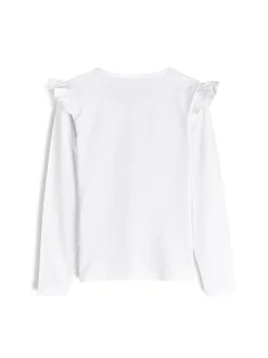 GATE Bawełniana koszulka z falbankami|Dzieci Dziewczynki·Koszulki I Topy