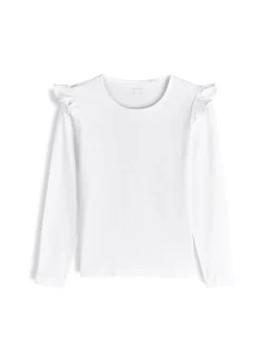 GATE Bawełniana koszulka z falbankami|Dzieci Dziewczynki·Koszulki I Topy