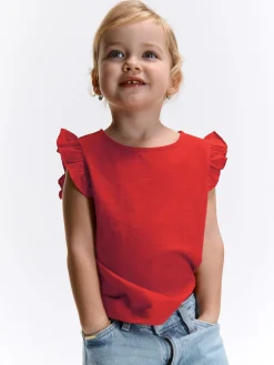 GATE Bawełniana koszulka z falbankami|Dzieci Dziewczynki·Koszulki I Topy