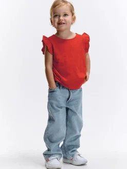 GATE Bawełniana koszulka z falbankami|Dzieci Dziewczynki·Koszulki I Topy