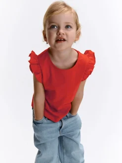 GATE Bawełniana koszulka z falbankami|Dzieci Dziewczynki·Koszulki I Topy