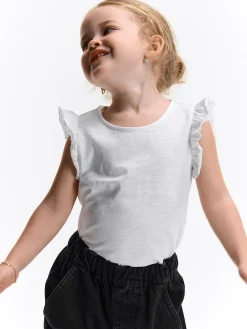 GATE Bawełniana koszulka z falbankami|Dzieci Dziewczynki·Koszulki I Topy