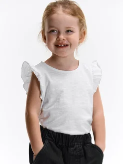 GATE Bawełniana koszulka z falbankami|Dzieci Dziewczynki·Koszulki I Topy