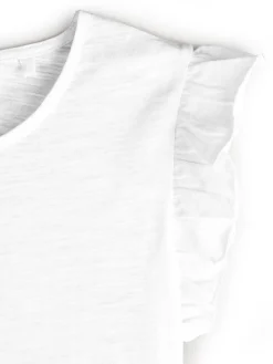 GATE Bawełniana koszulka z falbankami|Dzieci Dziewczynki·Koszulki I Topy