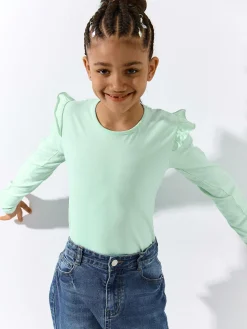 GATE Bawełniana koszulka z falbankami|Dzieci Dziewczynki·Koszulki I Topy