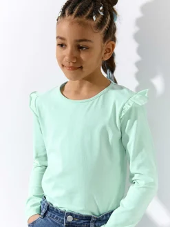 GATE Bawełniana koszulka z falbankami|Dzieci Dziewczynki·Koszulki I Topy