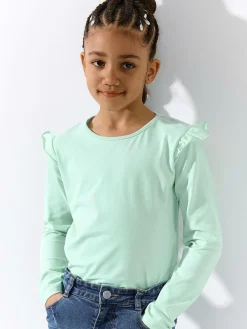 GATE Bawełniana koszulka z falbankami|Dzieci Dziewczynki·Koszulki I Topy