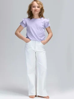 GATE Bawełniana koszulka z falbankami|Dzieci Dziewczynki·Koszulki I Topy