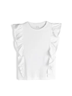 GATE Bawełniana koszulka z falbankami|Dzieci Dziewczynki·Koszulki I Topy