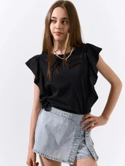 GATE Bawełniana koszulka z falbankami|Dzieci Dziewczynki·Koszulki I Topy