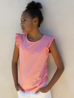 GATE Bawełniana koszulka z falbankami|Dzieci Dziewczynki·Koszulki I Topy