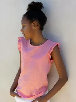 GATE Bawełniana koszulka z falbankami|Dzieci Dziewczynki·Koszulki I Topy