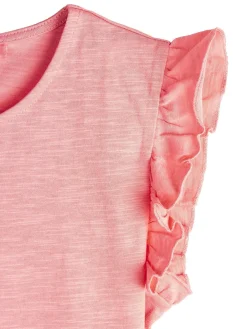 GATE Bawełniana koszulka z falbankami|Dzieci Dziewczynki·Koszulki I Topy