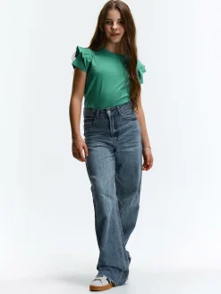 GATE Bawełniana koszulka z falbankami|Dzieci Dziewczynki·Koszulki I Topy